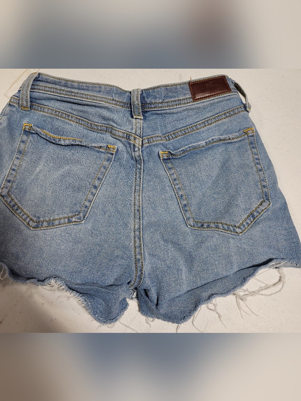 Hollister Light Blue Distressed Denim Jean Shorts - Picture 3 of 4